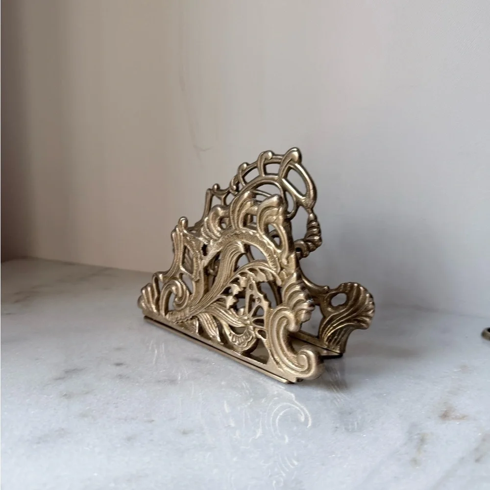 Elegant Gold Metal Napkin Holder